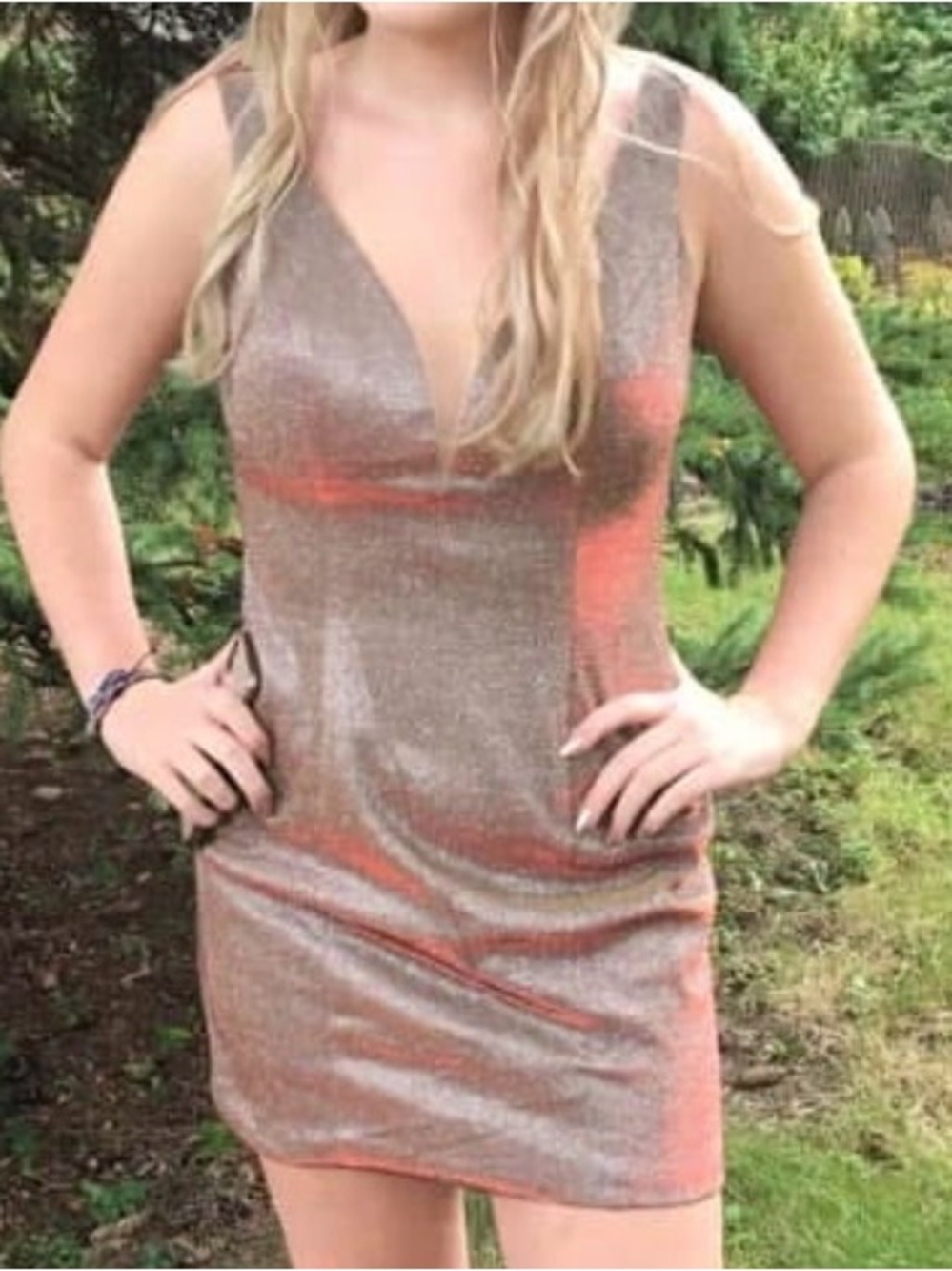 Rose gold shimmer Lucci Lu dress size 6